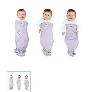 The Ollie Swaddle in Lavender with bag for washing